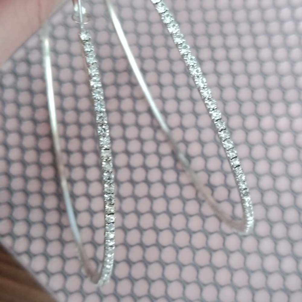 Large Rhinestone Hoops - image 7